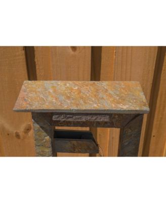 Zigzag Zen 49" High Large Modern Indoor Outdoor Decor Slate Stone Floor Fountain with Light LED Waterfall