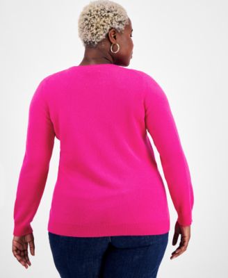 Plus Size 100% Cashmere Crewneck Sweater, Macy's Exclusive
