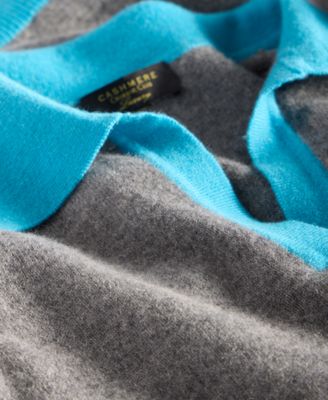 Women's 100% Cashmere Colorblocked Collared Sweater, Macy's Exclusive