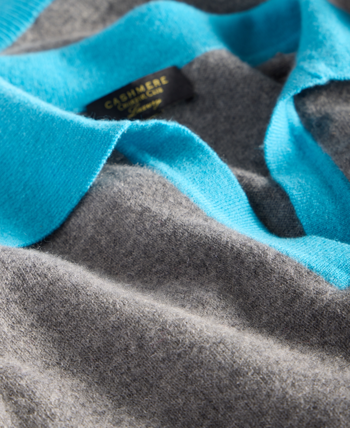 Charter Club Women's 100% Cashmere Colorblocked Collared Sweater, Macy's Exclusive In Gray