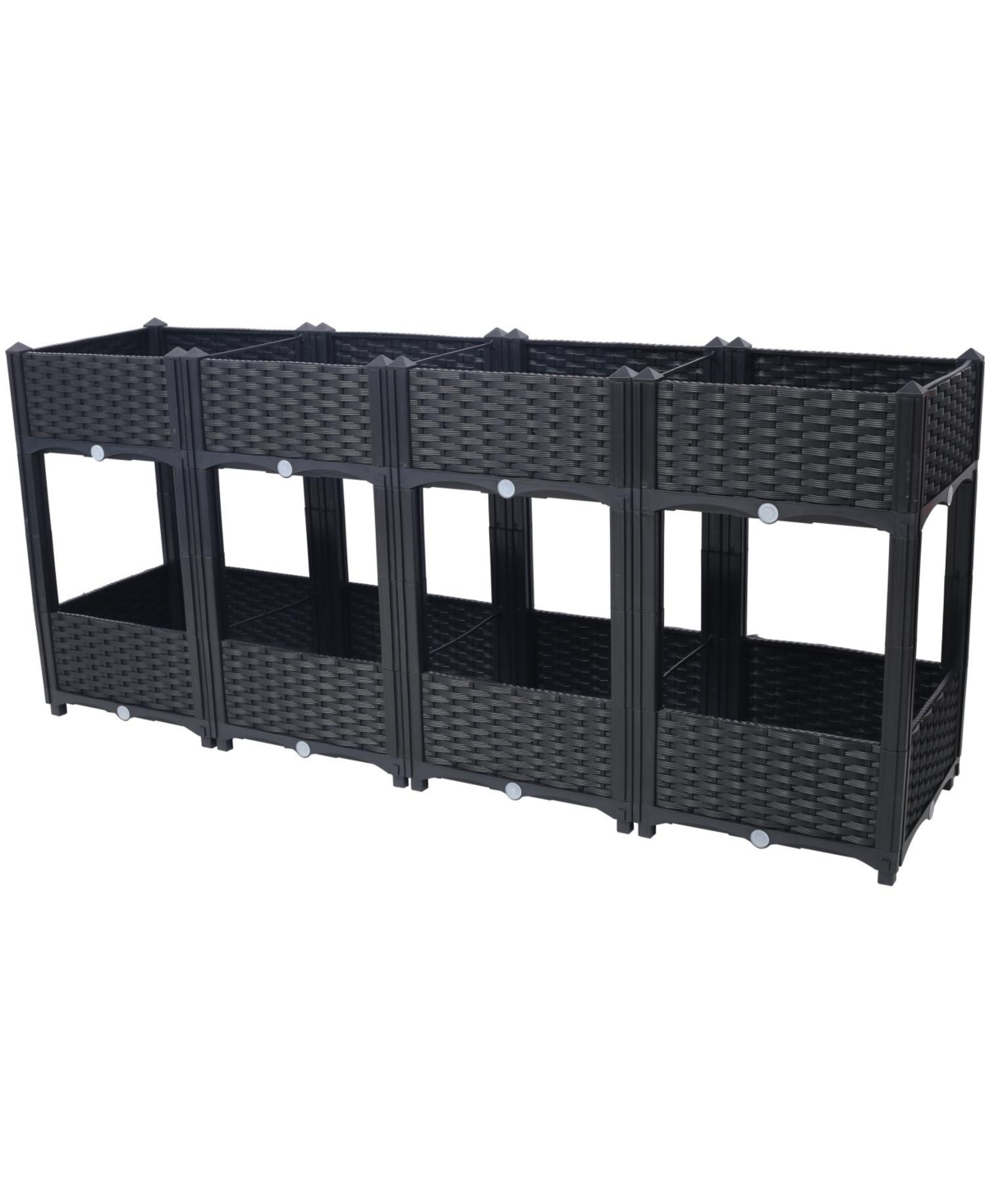 Planter Raised Beds - Elevated Planter Garden Box with Drainage Plug Raised Garden Beds for Vegetable/Flower/Herb Outdoor Standing Planter Beds Garden