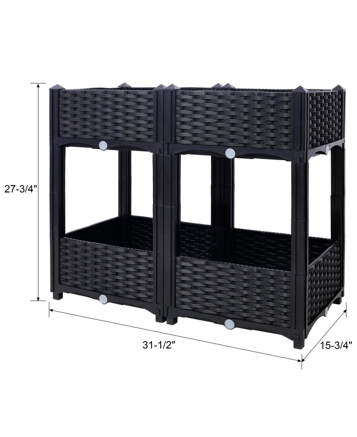Streamdale Elevated Planter Bed with Drainage, 31.5"x15.7"x27.7