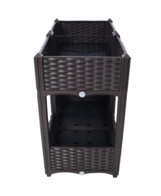 Planter Raised Beds - Elevated Planter Garden Box with Drainage Plug Raised Garden Beds for Vegetable/Flower ,31.5"x15.7"x27.7