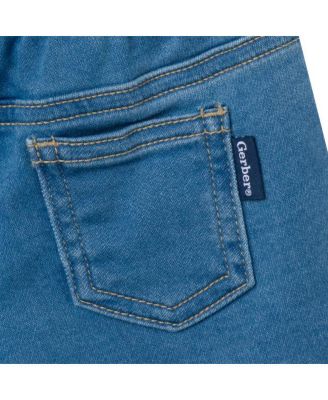 Baby Gender Neutral Cuffed Denim Shorts, Dark Denim Wash