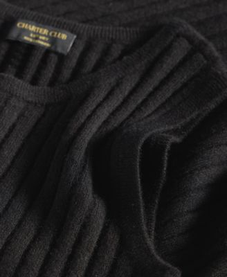 Petite Rib-Knit Cashmere Crewneck Tank Top, Exclusively at Macy's 
