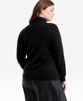 Plus Size 100% Cashmere Turtleneck Sweater, Macy's Exclusive