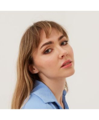 Sterling Silver Zirconia Bar Stud Earring