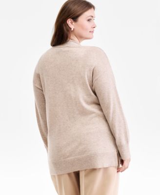 Plus Size 100% Cashmere Button-Front Cardigan, Macy's Exclusive