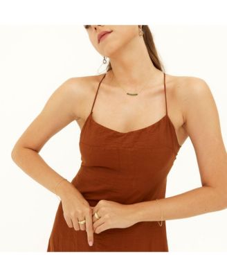 Sterling Silver Concave Bar Necklace - Green