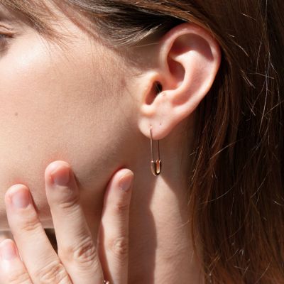 Sterling Silver Safety Pin Earring