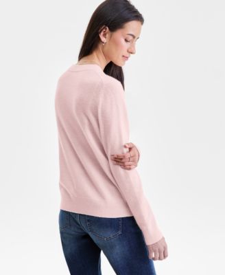 Women's 100% Cashmere Love Embroidered Sweater, Macy's Exclusive