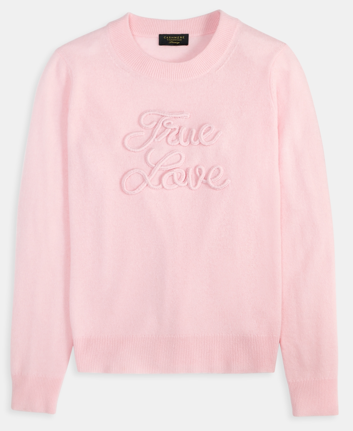Charter Club Women's 100% Cashmere Love Embroidered Sweater, Macy's Exclusive In Pink