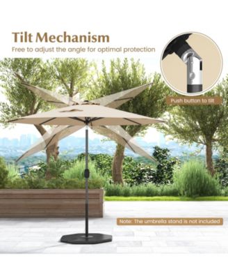 9 FT Outdoor Market Patio Table Umbrella Push Button Tilt Crank Lift