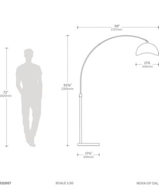 92" Metal Luna Bella Arc Floor Lamp