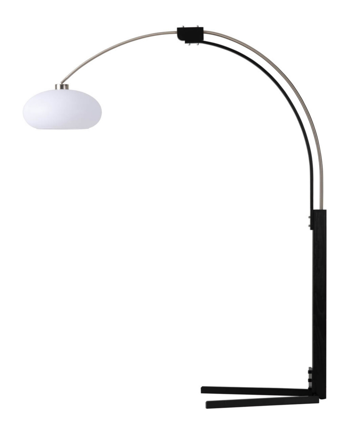 Nova Of California 84" Wood Morelli Lucite Arc Floor Lamp In Black