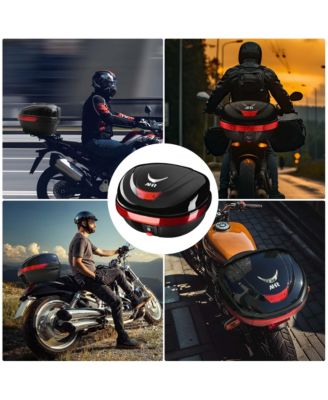  17 5/16" x 14 15/16" x 11"  AHR 35L Motorcycle Tour Tail Box Scooter Trunk Storage Lock Carrier Case for Helmet