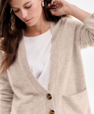 Women's Brushed 100% Cashmere Boyfriend Cardigan, Macy's Exclusive