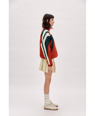 Women's Oversized Nylon-Blend Boomerang Track Jacket