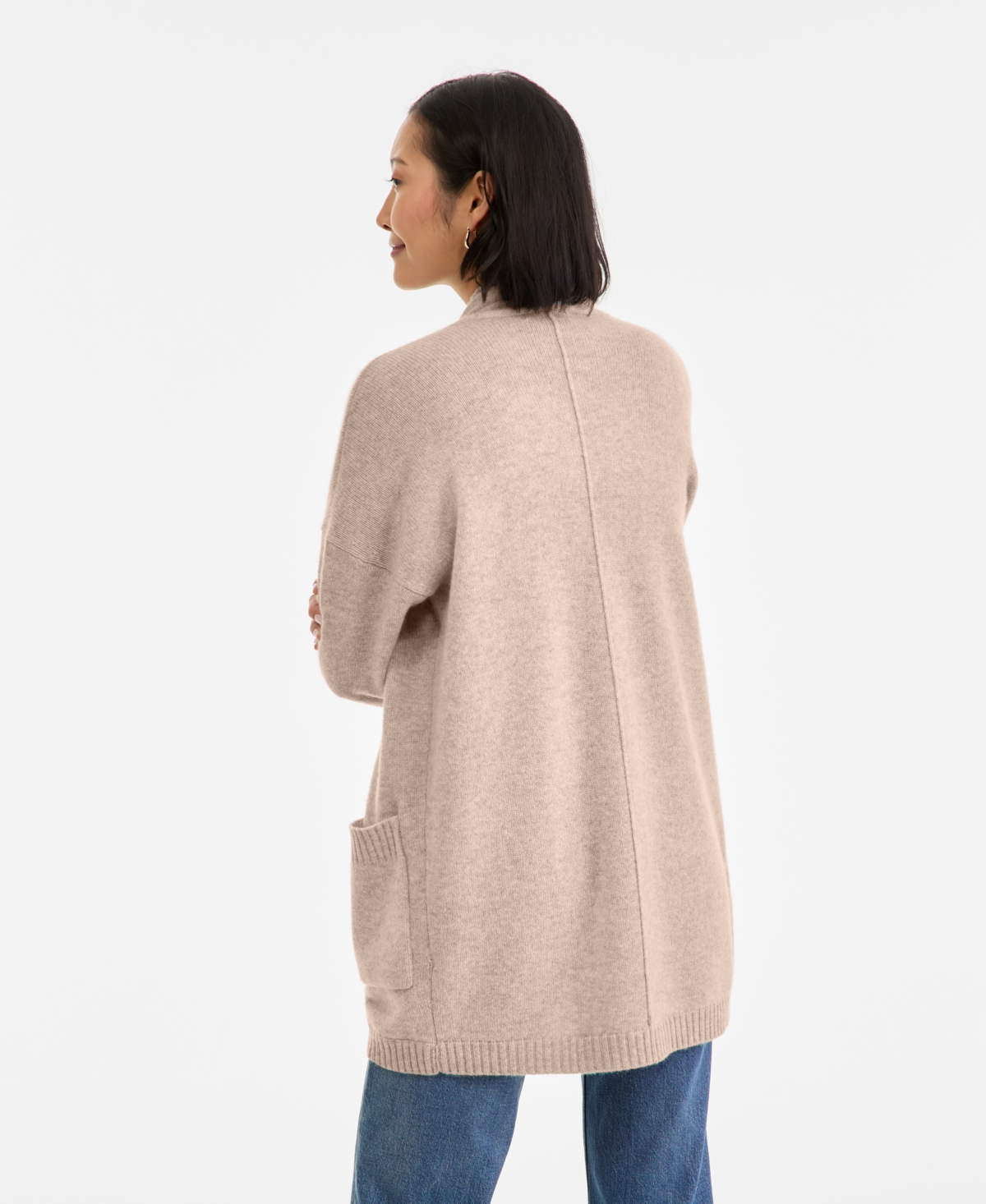 Charter Club Womens Cashmere Sleeveless Crewneck Sweater Cashmere Cocoon Cardigan Macys Exclusive In Neutral