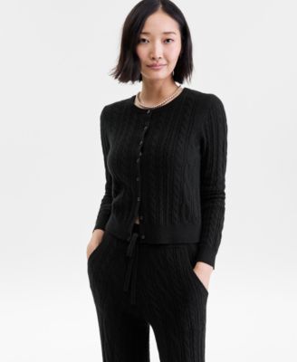 Charter Club - Women's 100% Cashmere Cable-Knit Cardigan Sweater