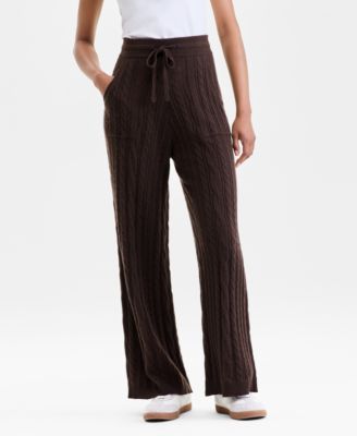Women's 100% Cashmere Cable-Knit Pull-On Pants, Macy's Exclusive