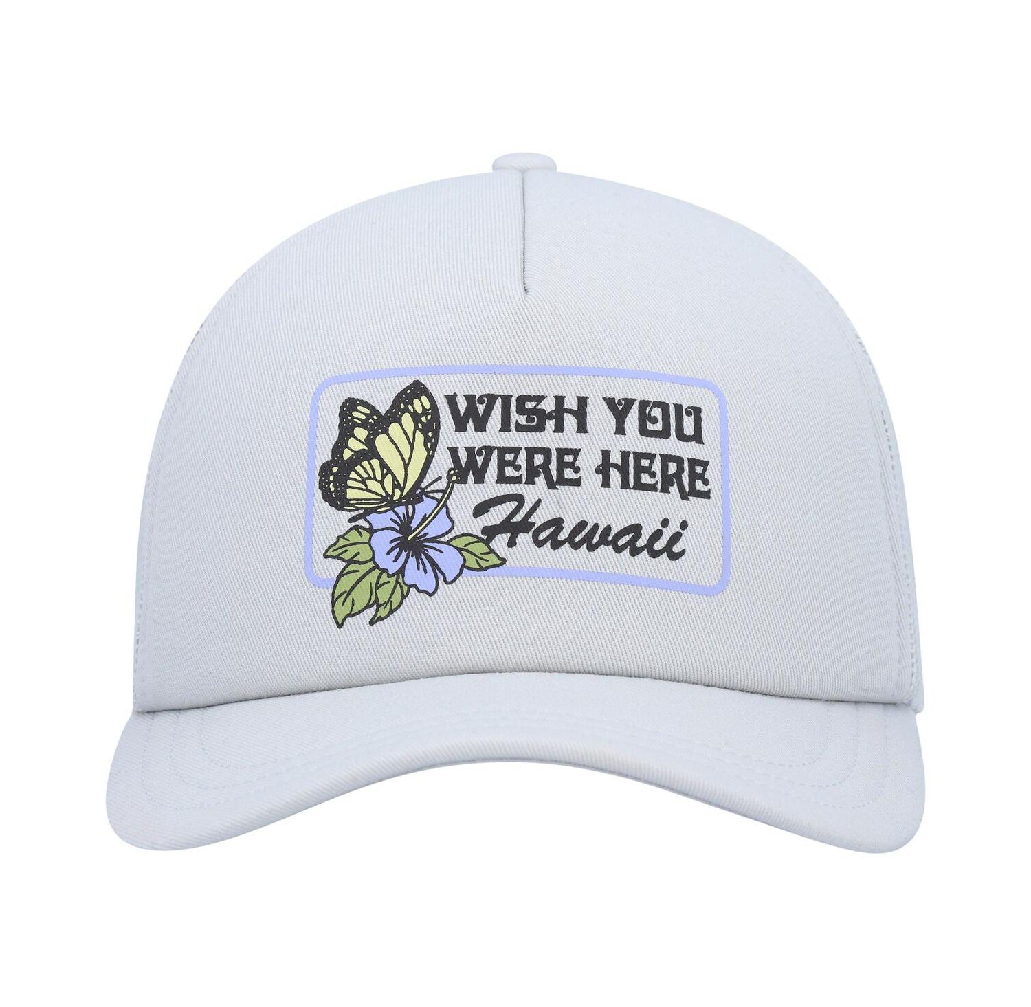 Women's Gray Wish You Were Here Foam Trucker Snapback Hat