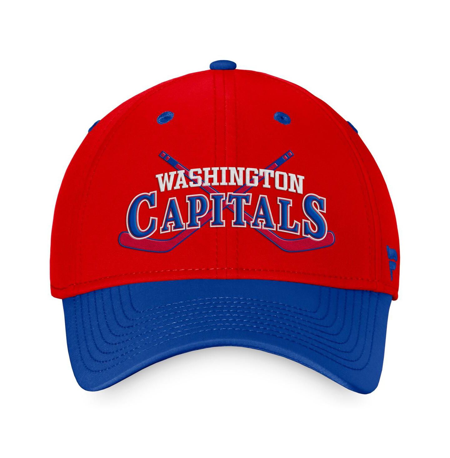 Мужская кепка Fanatics Red/Blue Washington Capitals Heritage Vintage Flex Hat — фото 2