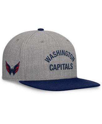 Fanatics - Men's Heather Gray Washington Capitals Elements Flat Brim Leather Strap back Hat