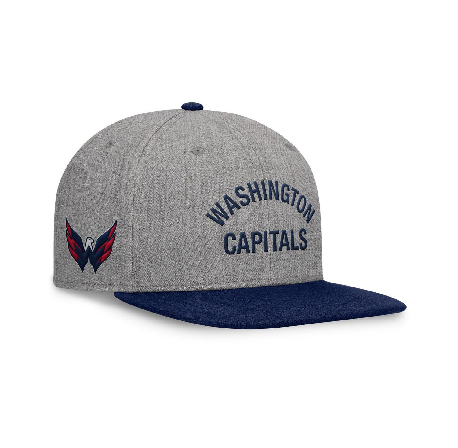 Men's Heather Gray Washington Capitals Elements Flat Brim Leather Strap back Hat
