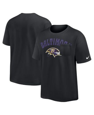 Nike - Men's Black Baltimore Ravens Rewind Heavy Max 90 Pocket T-Shirt