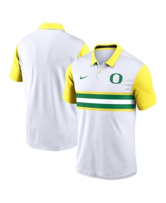 Nike - Men's White Oregon Ducks Campus Pattern Vapor Performance Polo Shirt