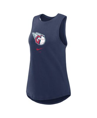 Women's Navy Cleveland Guardians Legacy Icon High Neck Performance Tank Top