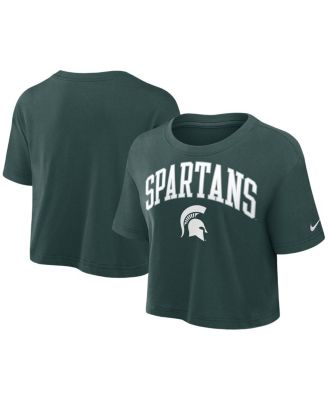 Nike - Women's Green Michigan State Spartans Power Pursuit Athletic Prep Arch Performance Cropped T-Shirt