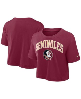 Nike - Women's Garnet Florida State Seminoles Power Pursuit Athletic Prep Arch Performance Cropped T-Shirt