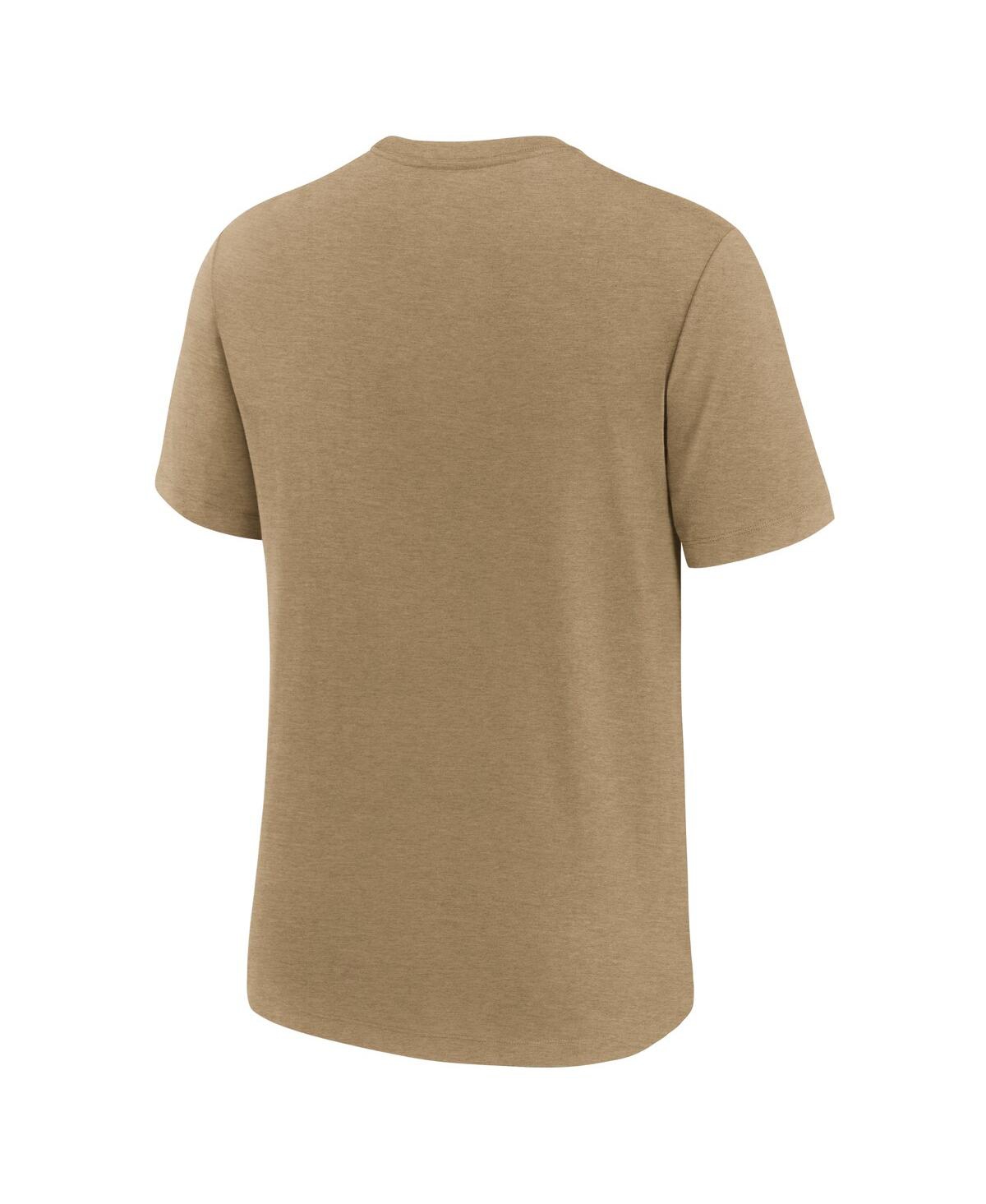 Nike Heather Light Brown Clemson Tigers Legacy Arch Tri-blend T-shirt In Brown
