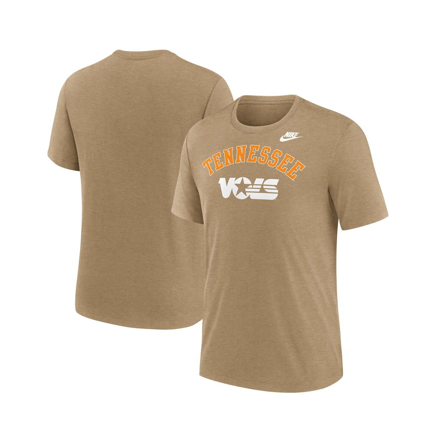Мужская футболка Nike Heather Light Brown Tennessee Volunteers Legacy Arch Tri-Blend — фото 1