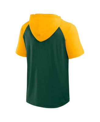 Men's Green Athletics Prime Raglan Short Sleeve Hoodie T-Shirt