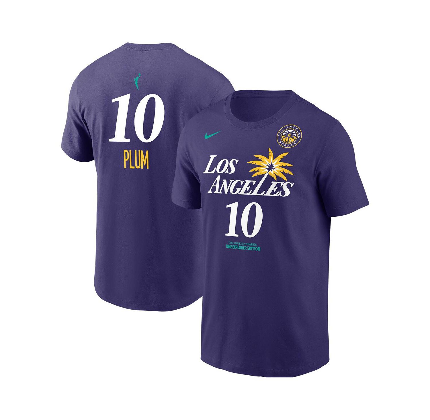 Men's Kelsey Plum Purple Los Angeles Sparks Explorer Edition Name & Number T-Shirt