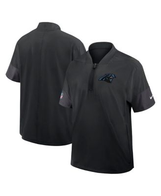 Nike - Men's Black Carolina Panthers Sideline Short Sleeve Quarter-Zip Coach Jacket