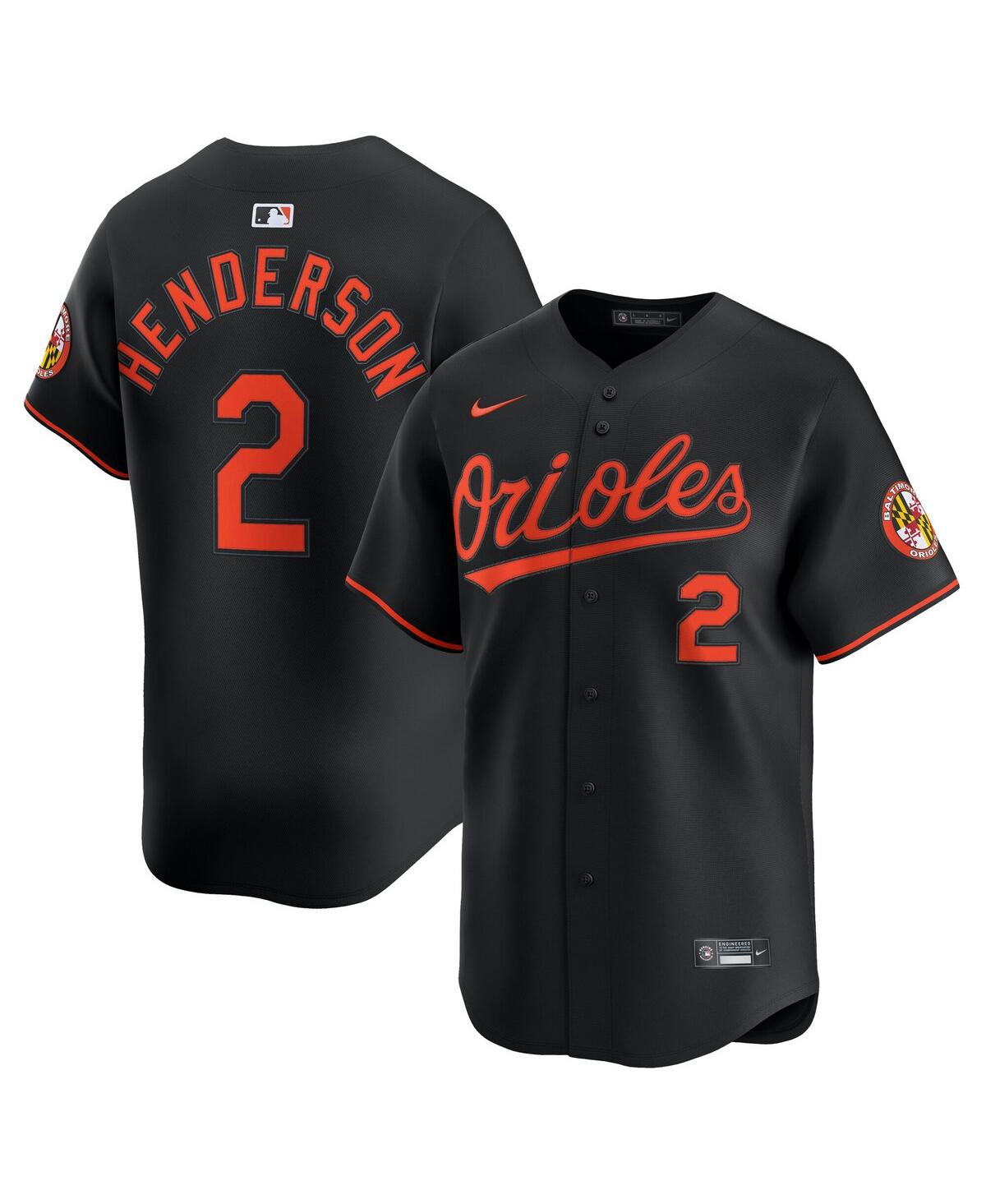 Nike Men's Gunnar Henderson Black Baltimore Orioles Alternate Limited Player Jersey - Black