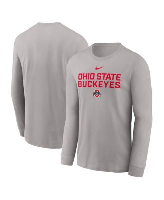 Nike - Men's Gray Ohio State Buckeyes 2025 Sideline Performance Long Sleeve T-Shirt