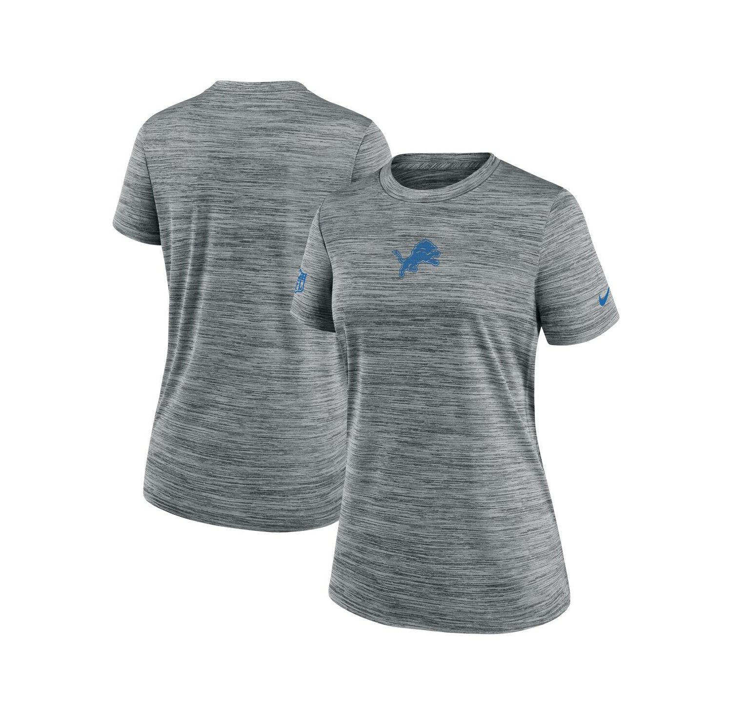 Women's Heather Gray Detroit Lions Offensive Line Velocity Performance T-Shirt