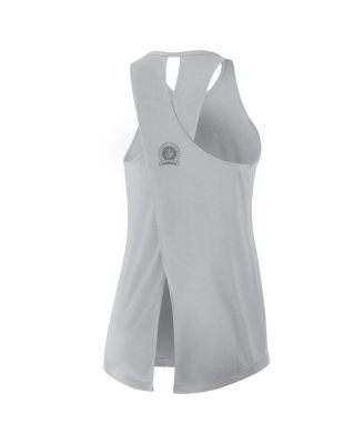 Women's Gray Detroit Lions Glory Crisscross Performance Tank Top