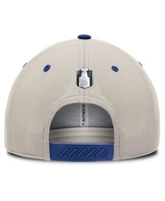 Men's Royal/Gray Edmonton Oilers 2025 Stanley Cup Playoffs Locker Room Trucker Adjustable Hat