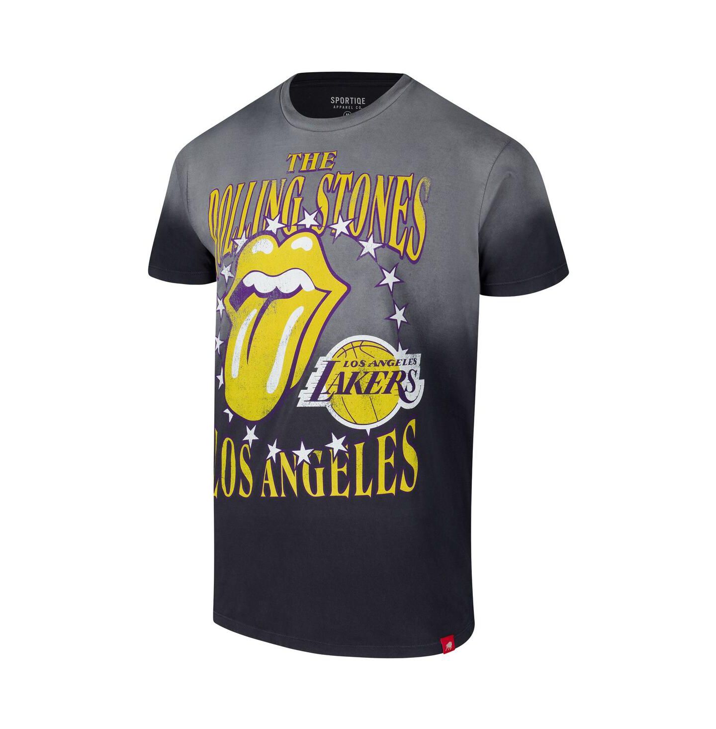 Футболка Sportiqe Gray Rolling Stones x Los Angeles Lakers Bingham Collab — фото 2