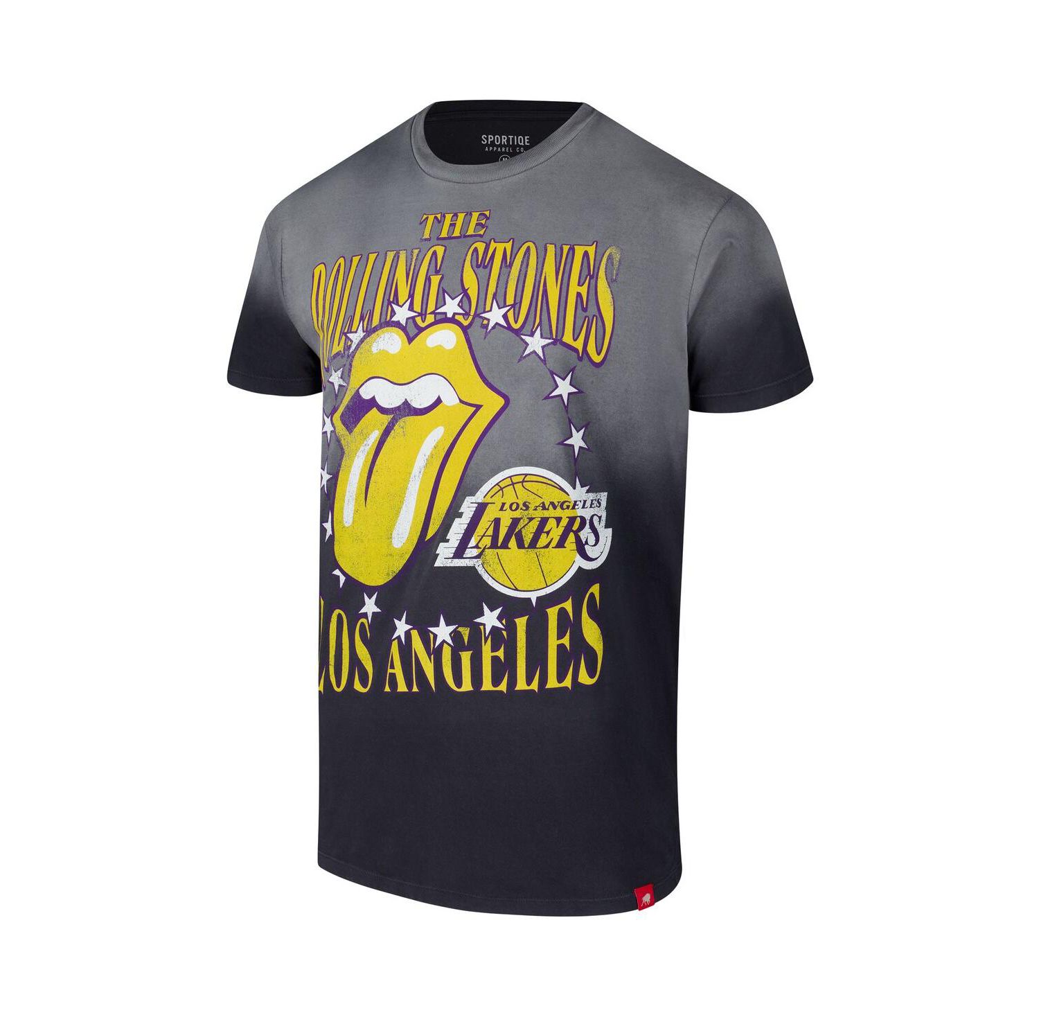 Men's and Women's Gray Rolling Stones x Los Angeles Lakers Bingham Collab T-Shirt