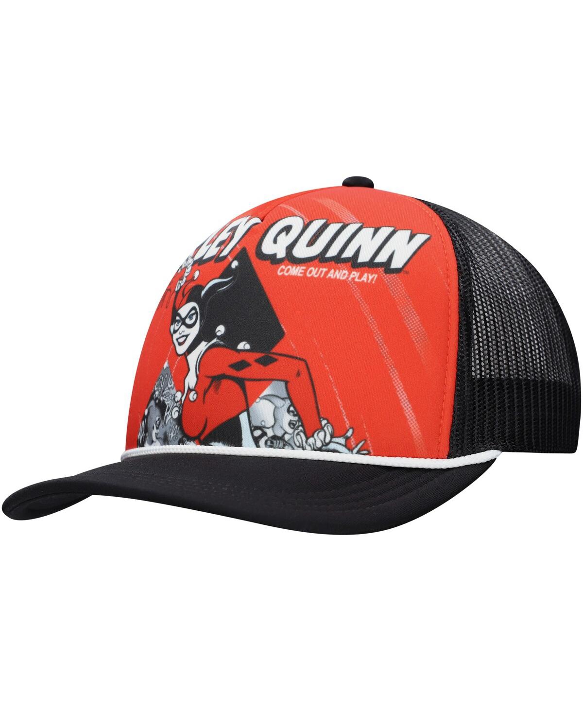 Men's and Women's Red/Black Harley Quinn Graphic Foam Trucker Adjustable Hat - Red, Black