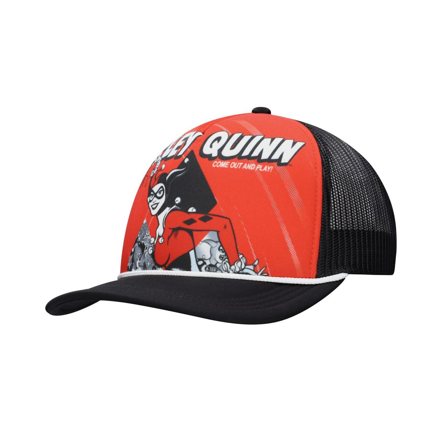 Men's and Women's Red/Black Harley Quinn Graphic Foam Trucker Adjustable Hat
