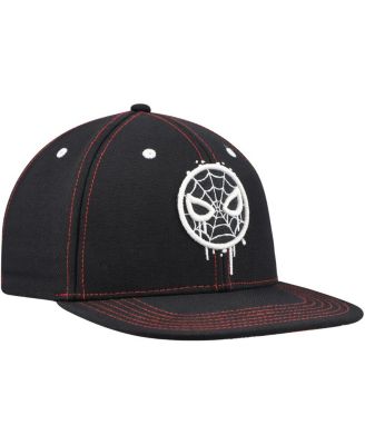 Big Boys and Girls Black Spider-Man Glow-in-the-Dark Snapback Hat