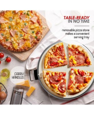 12 Inch Countertop Electric Indoor Stone Pizza Oven - Heats up to 790°F for Crispy Crust